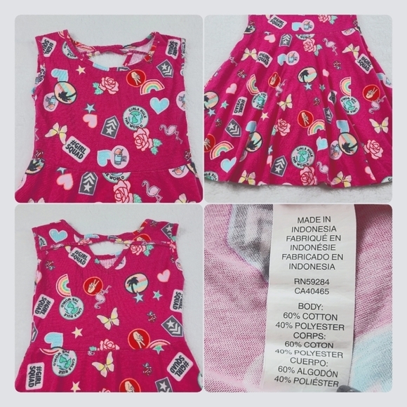 The Childrens Place Girls Dark Pink Gray Dresses Size Small 5/6 - Picture 4 of 12